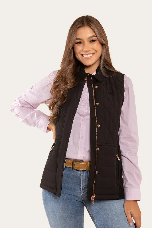 Toorak Womens Quilted Vest - Black