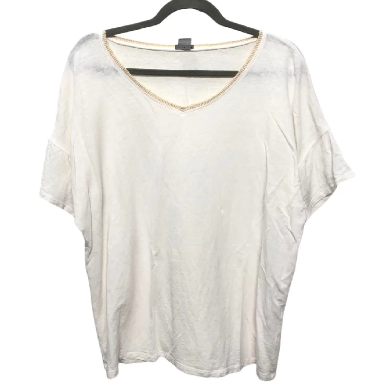 Top Short Sleeve By Chicos In White, Size: L